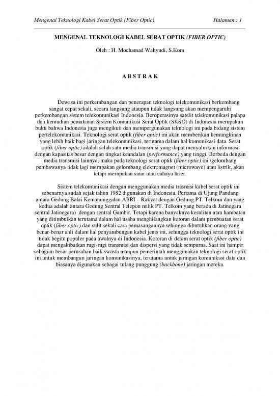 picture_Komunikasi Pdf 8406 | Mengenal Teknologi Serat Optik  Fiber Optic | Teknik Elektro